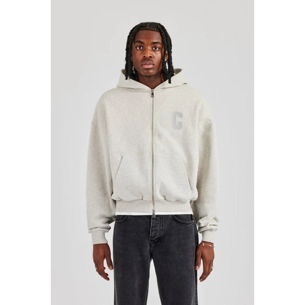 Cernucci Boxy Zip Through Hoodie Grey Small New With Tags